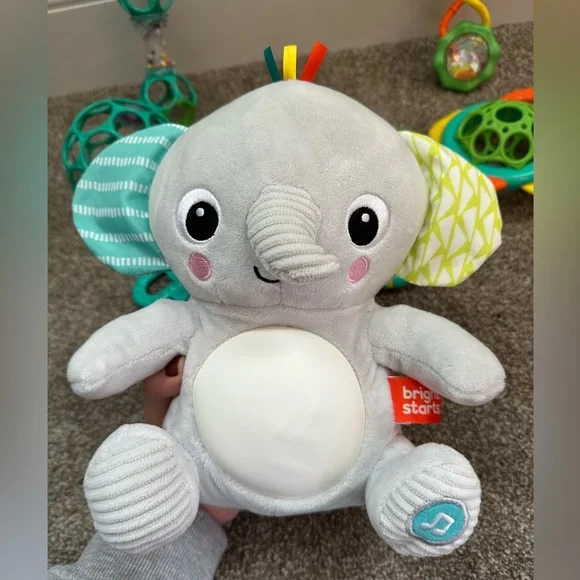 Bright Starts Gray Elephant Plush plus Toy Set - Picture 4 of 10